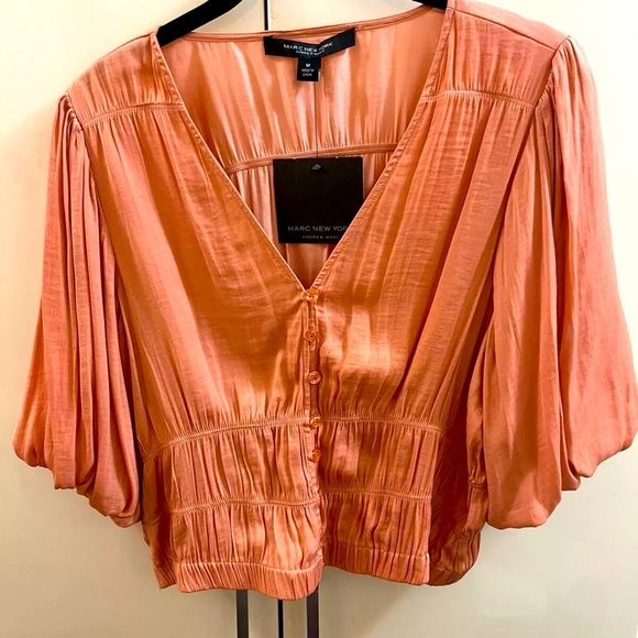 Andrew Mark New York Blouse Womens Top Size M Light Terracotta - Picture 1 of 7